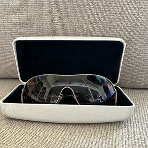 Versace night Shield black and gold sunglasses